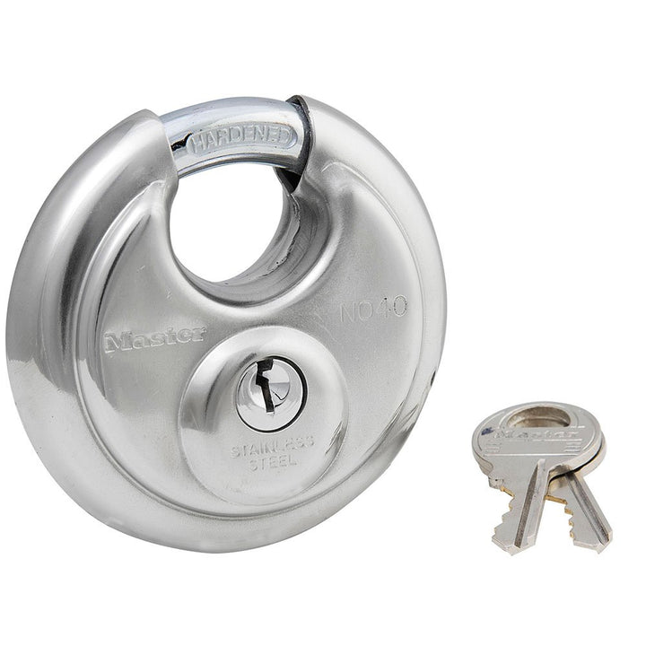Master Lock 40T Diskusschloss aus Edelstahl, 2er-Pack 2 Pack - Keyed Alike, 2 Pack - Keyed Alike