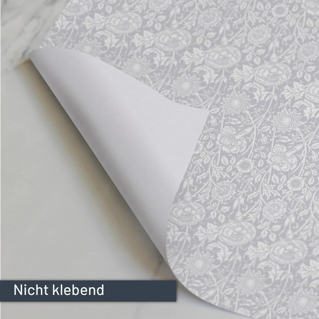 The Master Herbalist | Abwischbares Schrankpapier William Morris Design Weiches Grau | Doppelpack (1