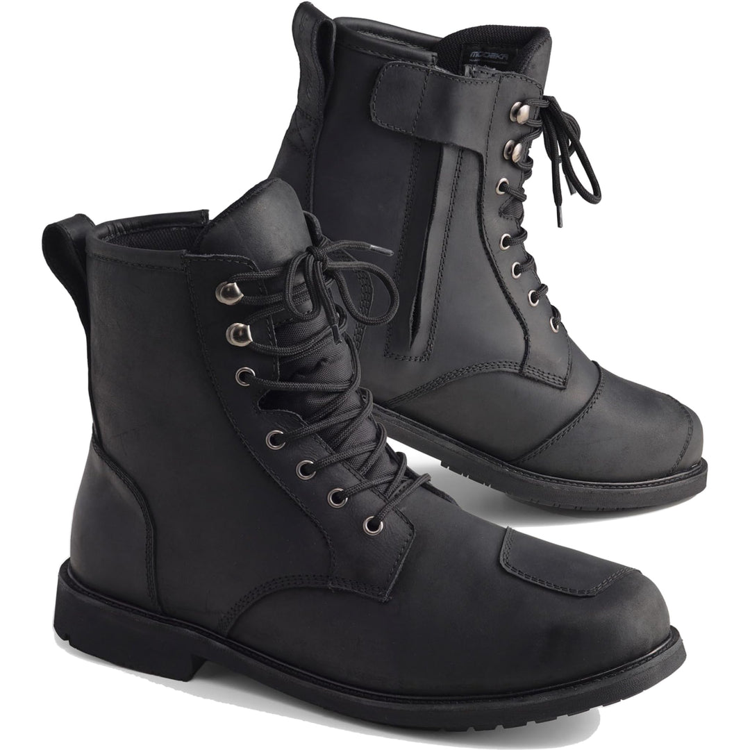 Modeka Wolter II Motorradstiefel, Motorrad Schuhe für Damen/Herren, Rindleder schwarz, CE-Zertifizie