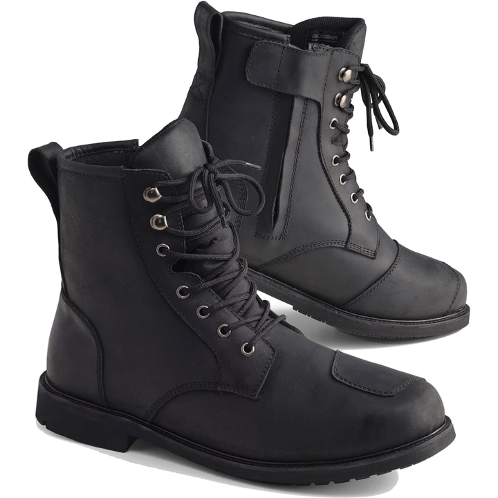 Modeka Wolter II Motorradstiefel, Motorrad Schuhe für Damen/Herren, Rindleder schwarz, CE-Zertifizie