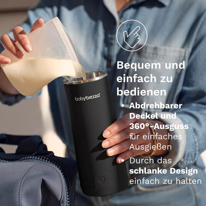 Baby Brezza SuperFast Superschneller tragbarer Muttermilch- und Wasserwärmer für die Reise Schwarz –