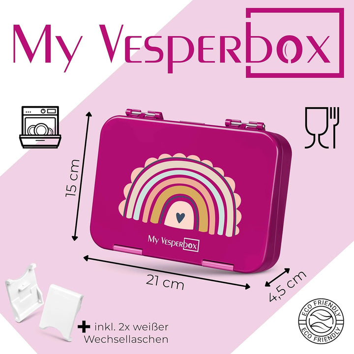 My Vesperbox – Bento Box Kinder - Lunchbox mit 4+2 Fächern - extrem robust – Brotdose – Brotbox idea