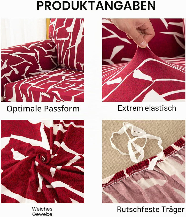 Jaotto Sofabezug 3 Sitzer Elastischer Stretch Spandex Sofa Überwürfe Sofahusse Antirutsch Waschbar S