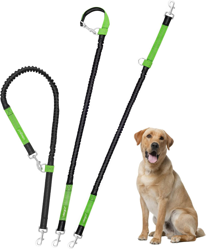 Leisegrün Hundeleine grosse Hunde, elastische Laufleine &amp; Joggingleine, Grosse Hunde