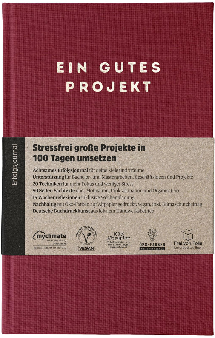 Ein gutes Projekt: achtsames erfolgsjournal für 100 Tage | Ziele erreichen ohne Burnout | klimaneutr