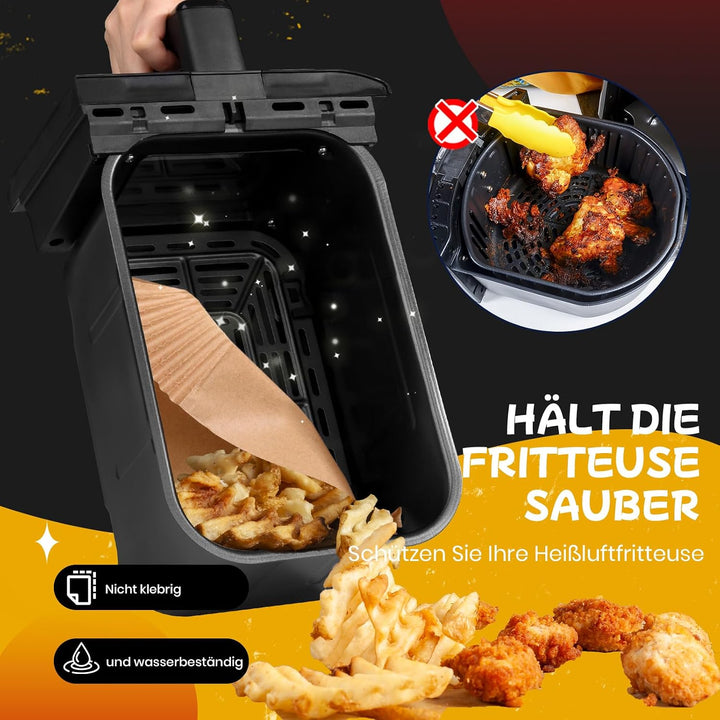 300 Stück Backpapier für Heissluftfritteuse mit Doppelkammer Ninja Dual Zone