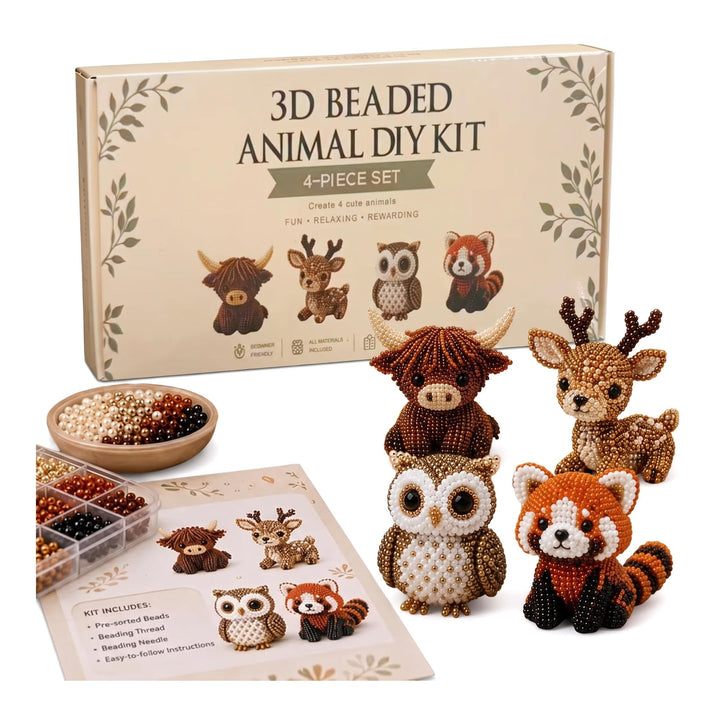 Perlentiere Bastelset – 3D Tier Figuren aus PVC-Perlen, Perlentiere Set