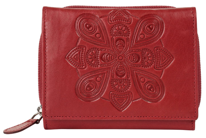 bruno banani Geldbörse Mandala Echt Leder rot Damen - 021644, Rot