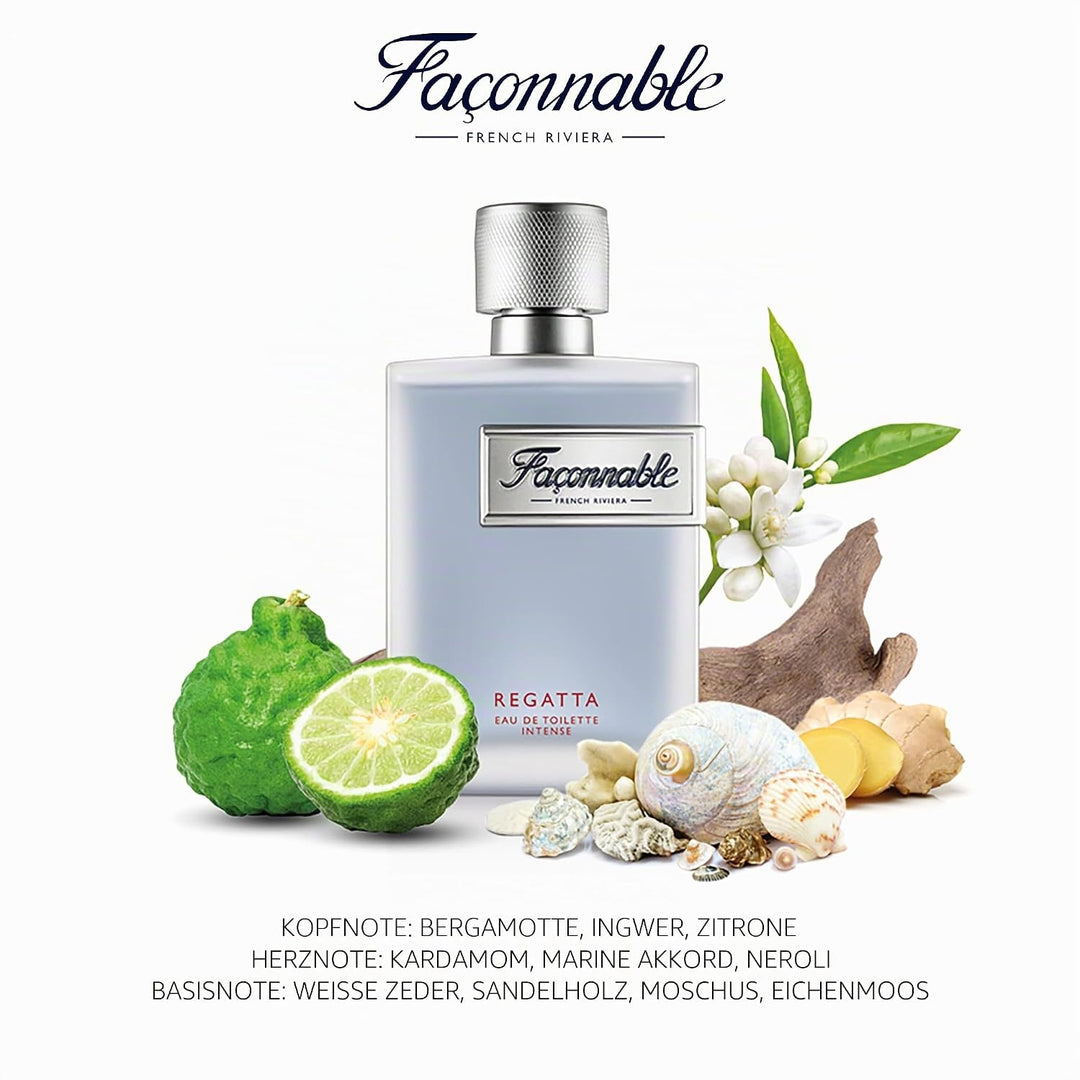 Façonnable Regatta Eau de Toilette für Herren, holzige und aquatische Düfte, 90 ml