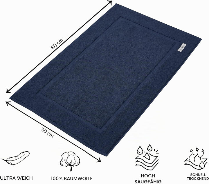 PandaHome Badvorleger Set aus 100% Baumwolle - 2 Stück Badematte - Duschvorleger Duschmatte, Schnell