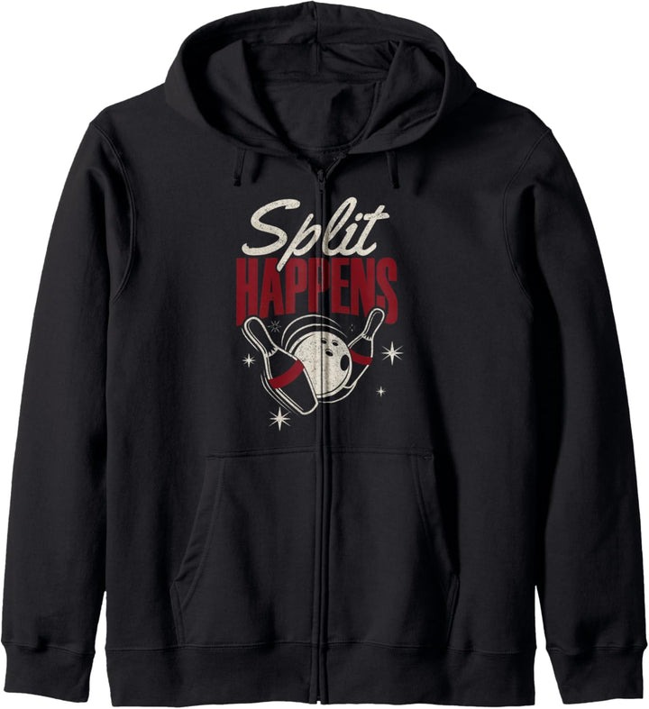 Bowling Pun T Shirt Funny Split Happens Kapuzenjacke