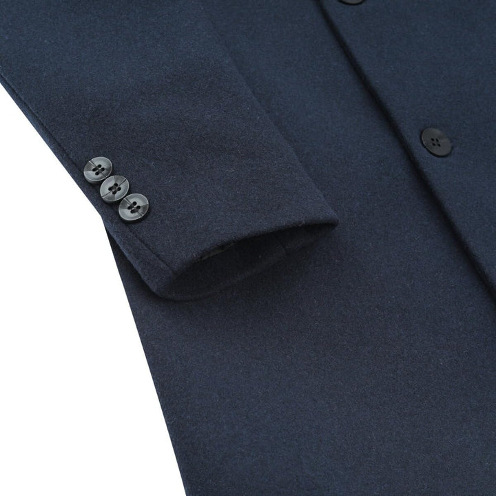 Wintermantel Herren Wollmantel Lang Slim Fit Herrenmantel mit Stehkragen Business Coat für Winter, X