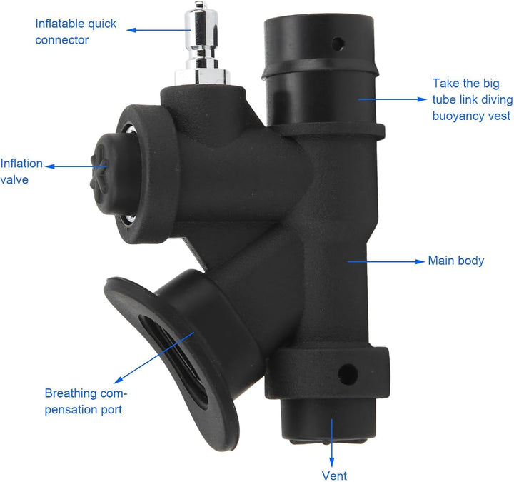 Tauchzubehör, Tauchen BCD Power Inflator Universal 45 Grad Oral Power Inflator K-förmiges Ventil Tra