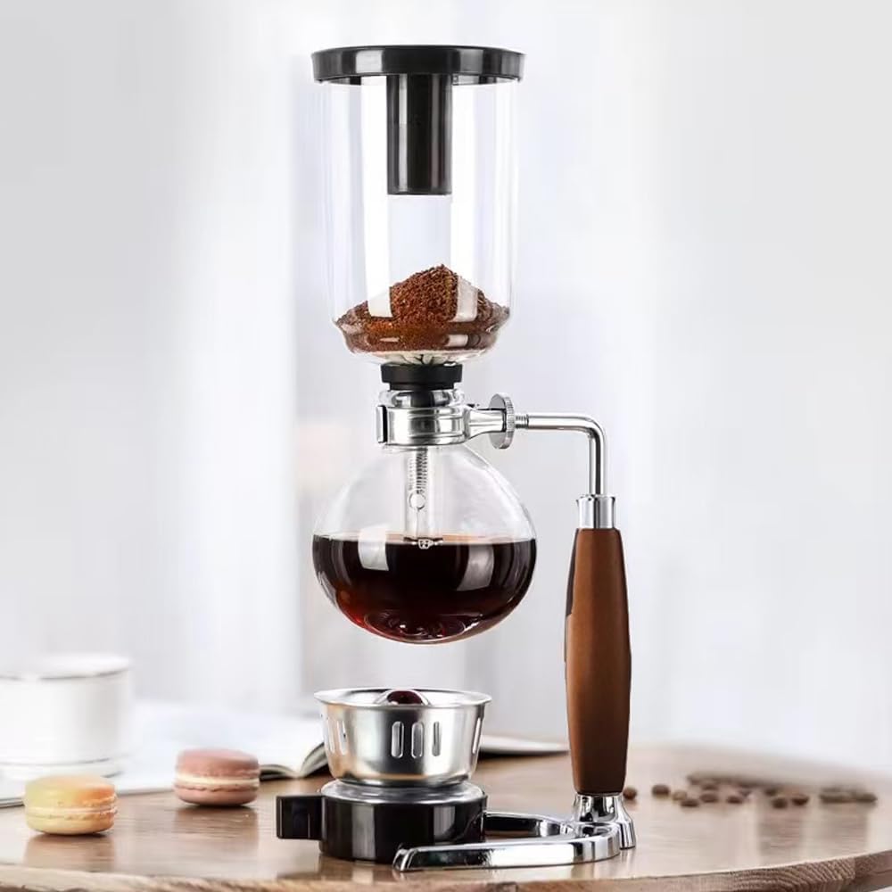 Rustikaler Siphon mit Holzgriff für 5 Tassen