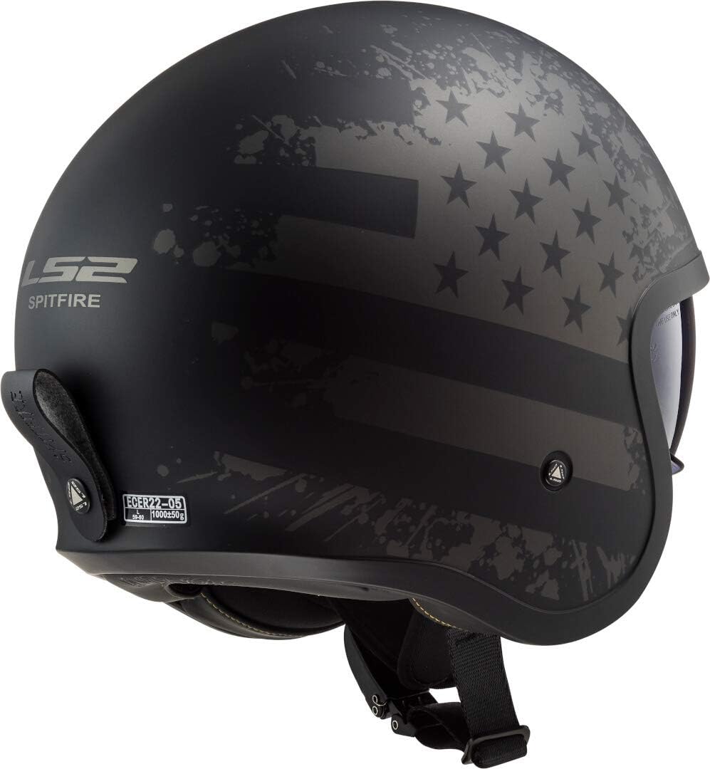LS2, Jethelme motorrad Spitfire Black Flag, L L Schwarz, L Schwarz