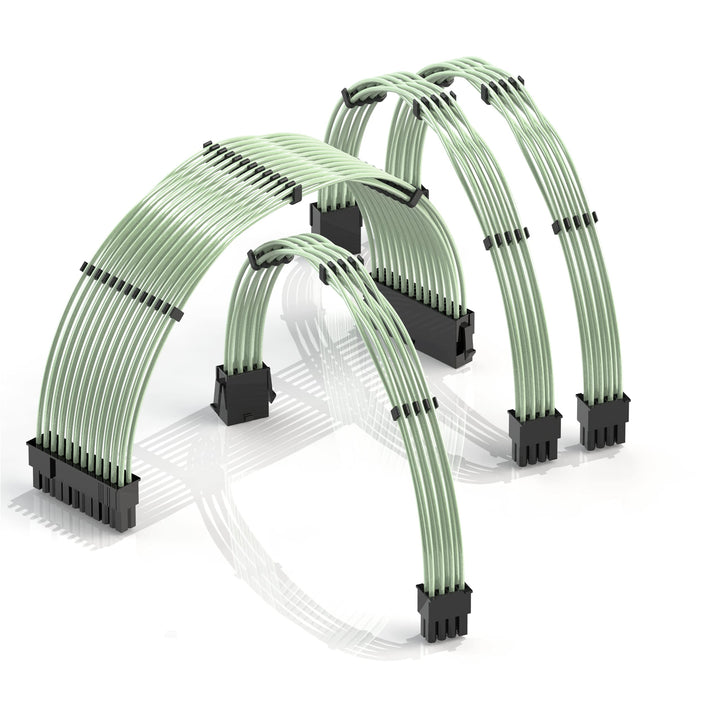 LINKUP - 30cm Netzteilkabelverlängerung 18AWG Sauerstofffreies Kupfer Teflonmantel Custom Mod GPU PC