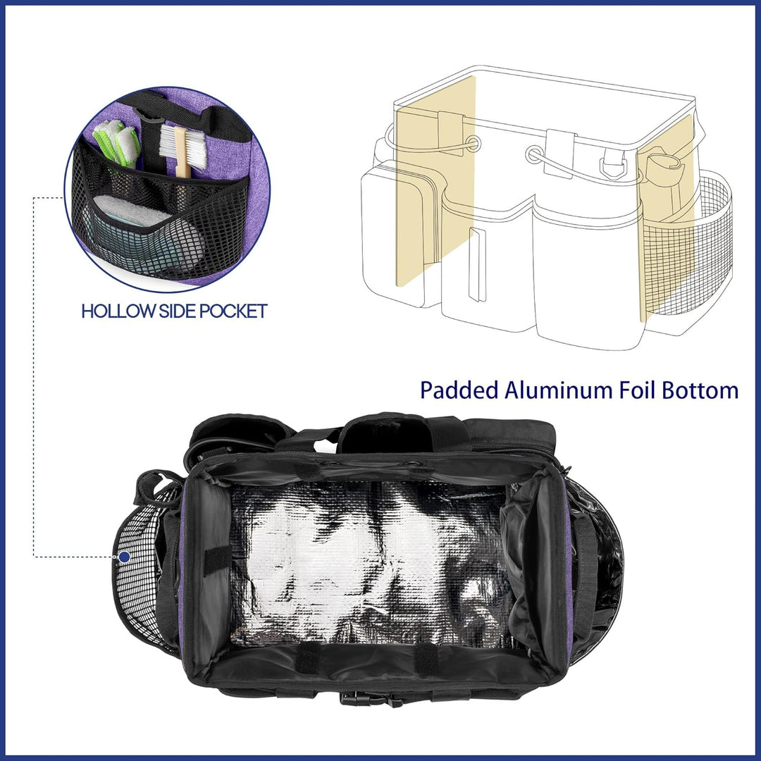 LoDrid Grosser Professioneller Reinigung Tasche mit abnehmbarer Trennwand, Reinigung Tragetasche mit