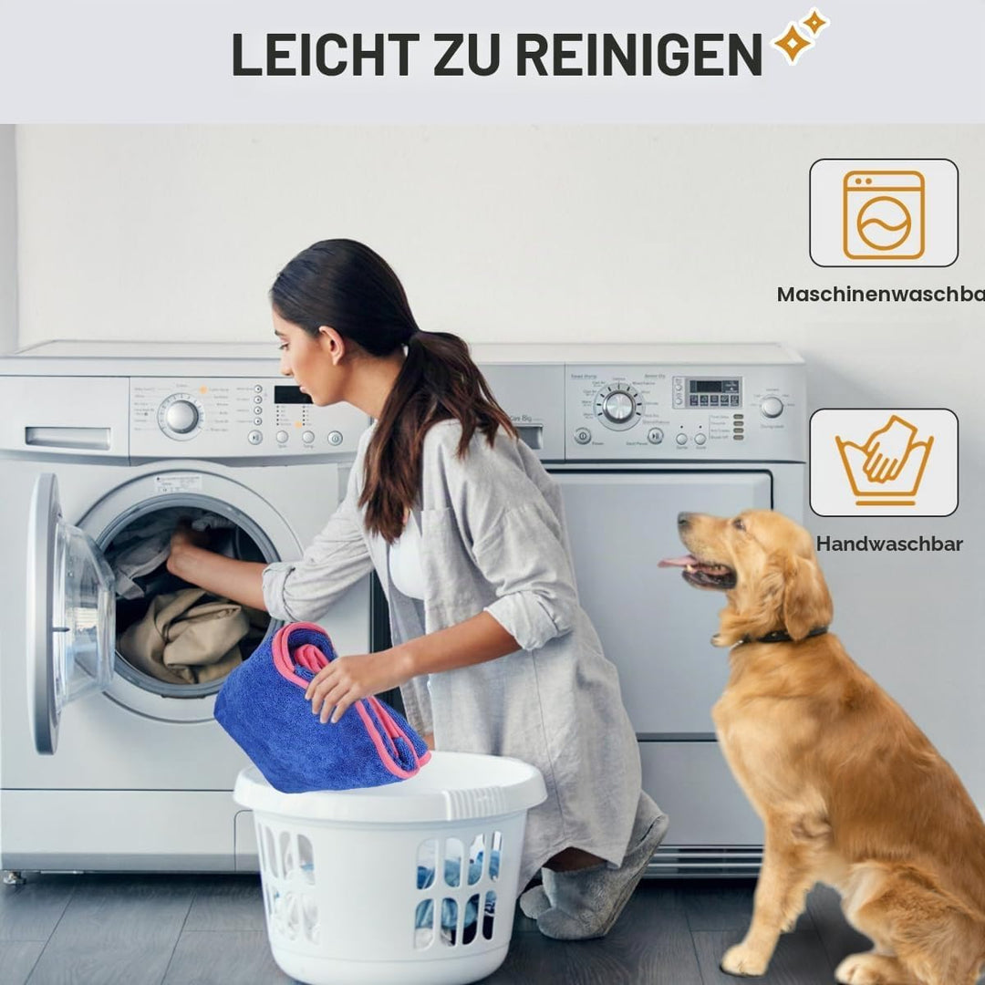 Bademantel für Hunde, Hundebademantel aus Mikrofaser für mittlere und grosse Hunde, super saugfähige