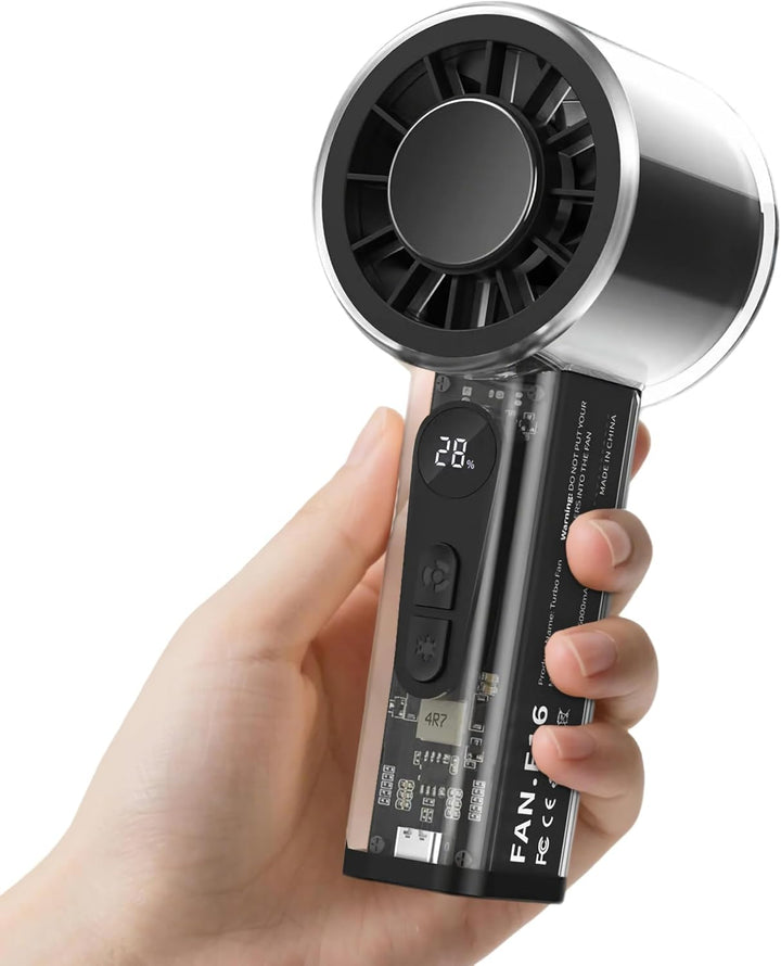 R07C Turbo Handventilator Eiskühlung 100 Stufen USB-C, 16.000 U/min