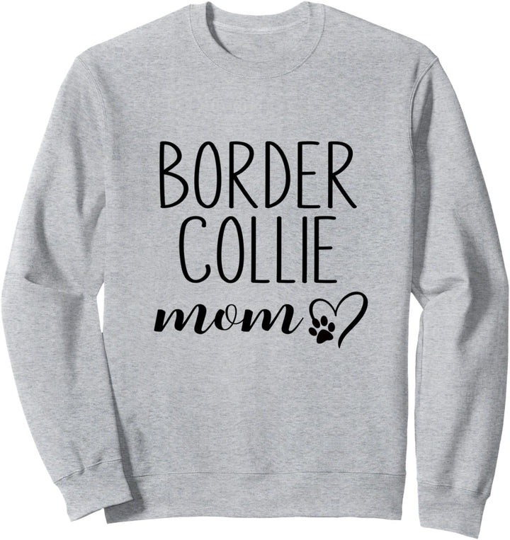 Dog Paw Print Heart Border Collie Mom Sweatshirt