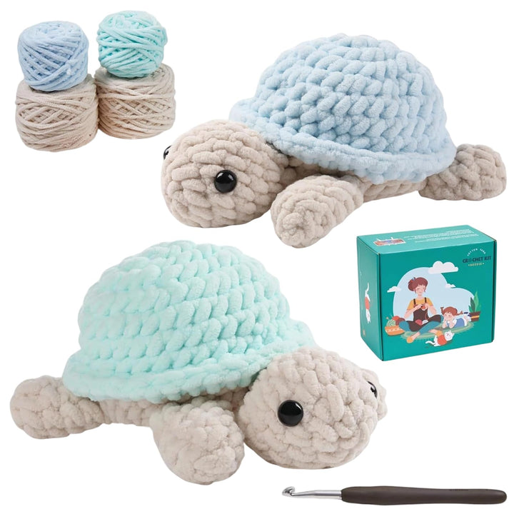 Häkeln für Anfänger Tiere Häkelset 2 pcs Crochet Set Schildkröte Häkeln