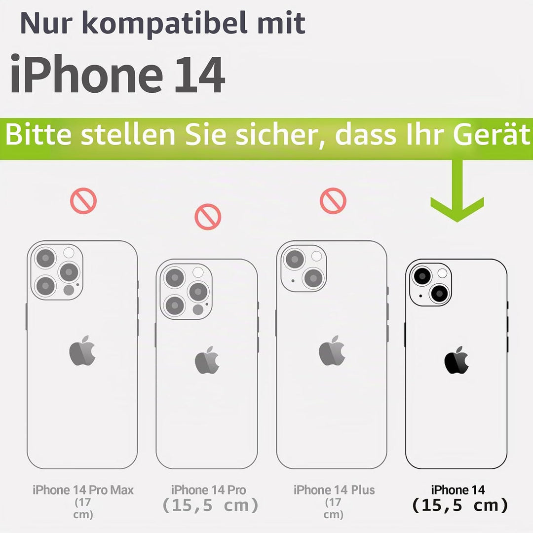 Carveit Magnetisch Hülle für iPhone 14 [Elegante Kirschholz] [Weich TPU Stossstange] Stossfeste Hand