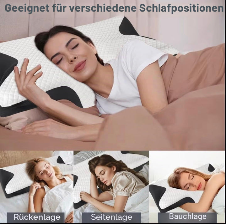 Curosleep Kissen, Ergonomisches Memory Foam Kissen für Seitenschläfer &amp; Rückenschläfer gegen Nackens