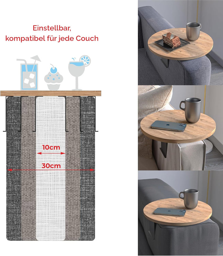 sugodesign Couch-Tablett Armlehne, Einstellbarer Sofa-Tablett, Getränkehalter, spezielles Design pra