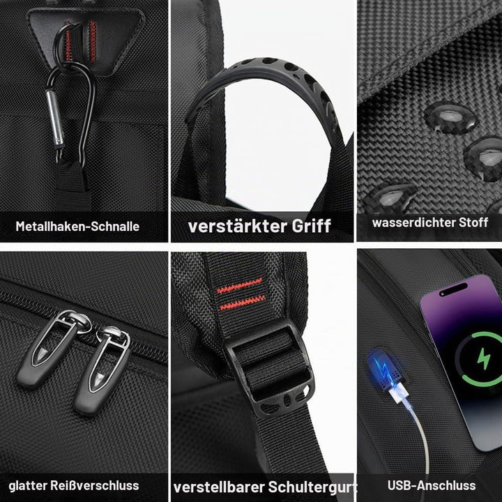 60L 80L Gross Reiserucksack Herren,Erweiterbar Handgepäck Rucksack,Wasserdichter 17-Zoll Laptoptasch