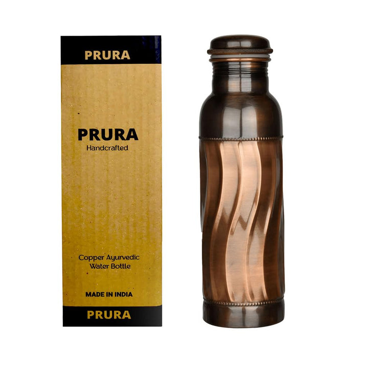 ayurvedische Kupfer-Wasserflasche, auslaufsicheres naturreines Kupfergefäss 900ml/30oz D44 900 ml De