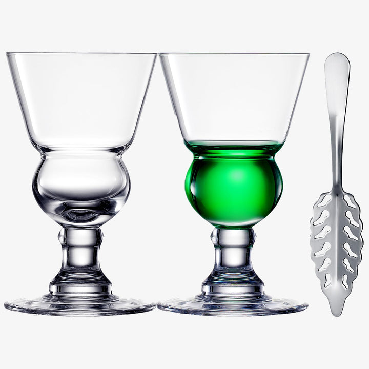The Wine Savant Absinthgläser im Vintage-Stil, mit Stiel, klassisch, mit Schweizer Blasenbehälter, i