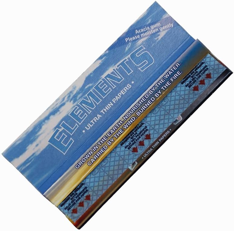 Elements King Size Slim Papers Blättchen aus Reis Rolling Paper NEU! 10 Boxen (500 Booklets)