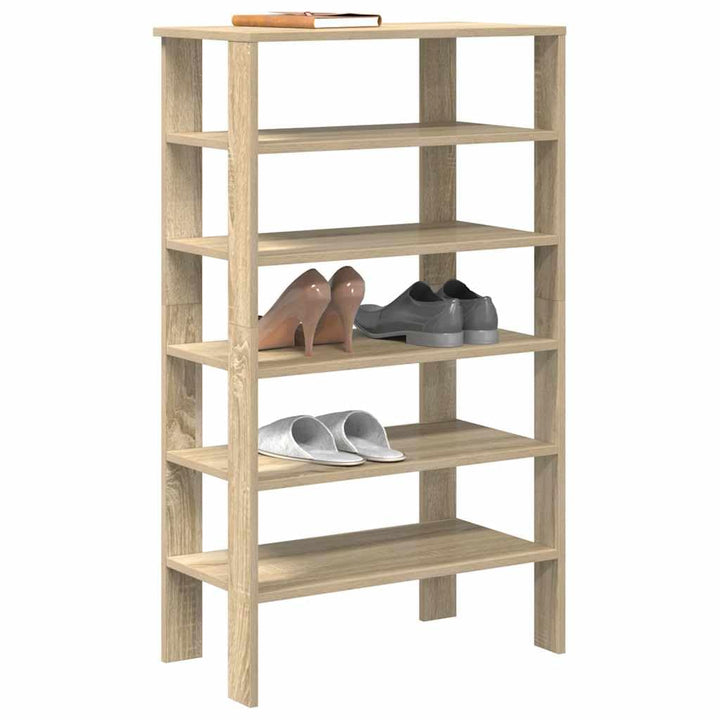 Schuhregal Sonoma-Eiche 61x32x105 cm Holzwerkstoff Stauraum Organizer Platzsparend für Flur und Diel