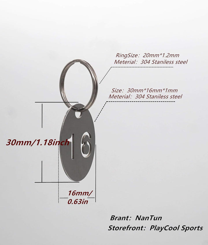 304 Edelstahl Oval Schlüsselanhänger mit Ring Ausgehöhlte Nummer ID Tags Schlüsselanhänger Nummerier
