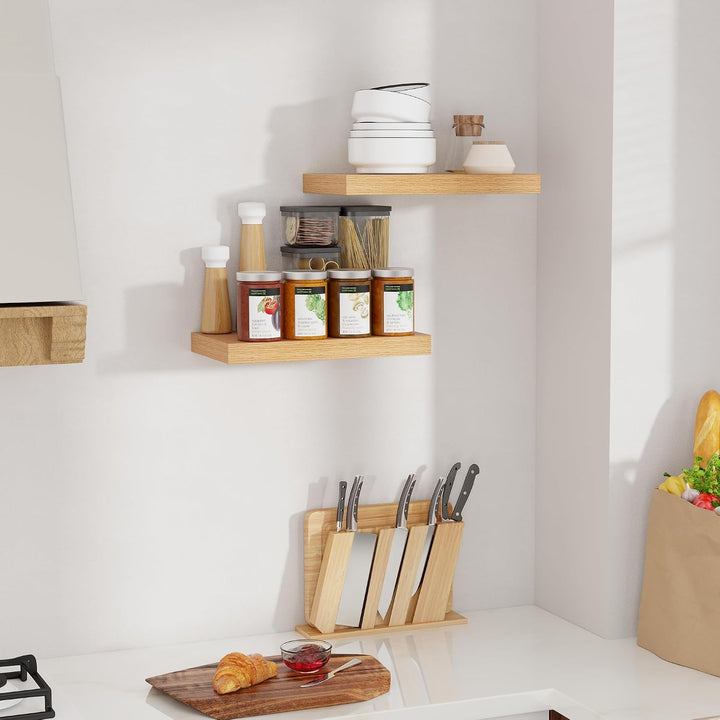 Feihorrm Wandregal Holz 23,5 cm Tiefe, 40 cm Eiche Regal 2er Set Eiche 40 CM - Set of 2, Eiche 40 CM