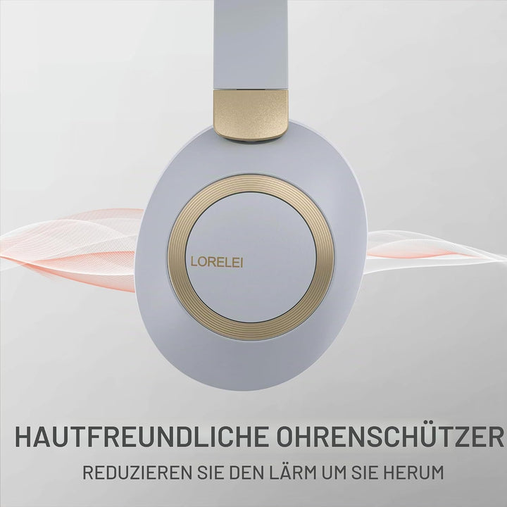 LORELEI B-C6 Kabellose Over-Ear-Kopfhörer, 50H Playtime Faltbare, leichte Bluetooth-Headsets, Tiefe