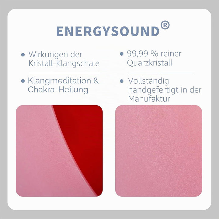 ENERGYSOUND 432 Hz Crystal Klangschale C Root Chakra Red Farbe Matt Klangschale 10 Zoll 25cm