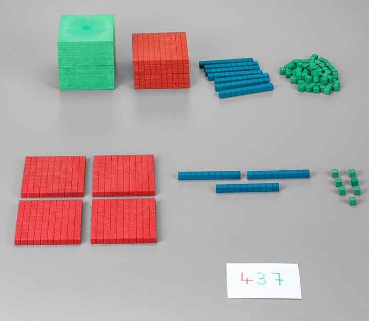 Montessori Material, Mathematischer Würfel in Montessori-Farben