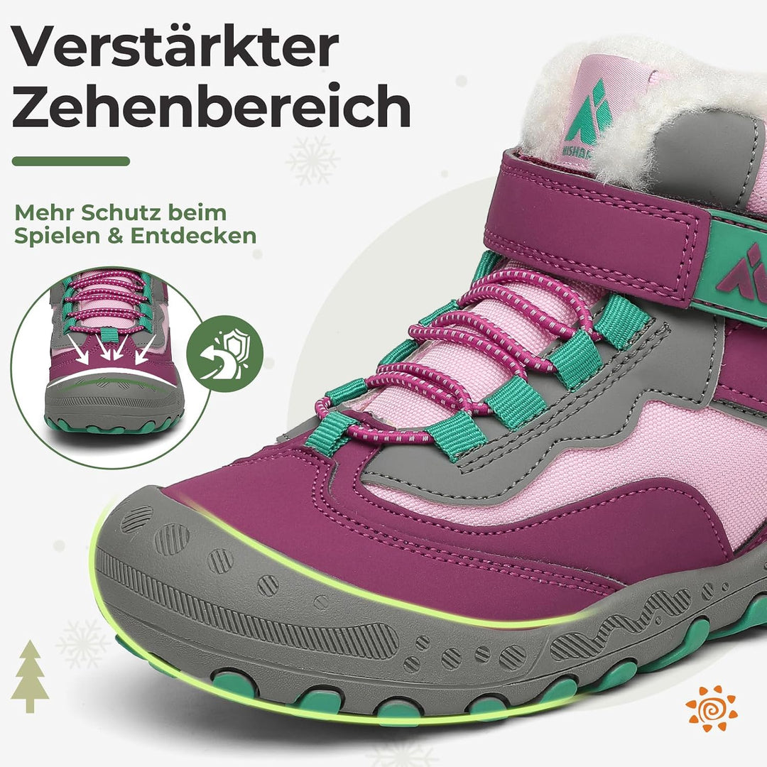 Mishansha Kinder Winterschuhe Warm Gefüttert Winterstiefel Jungen Mädchen Schneestiefel Outdoor Ruts