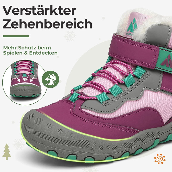 Mishansha Kinder Winterschuhe Warm Gefüttert Winterstiefel Jungen Mädchen Schneestiefel Outdoor Ruts