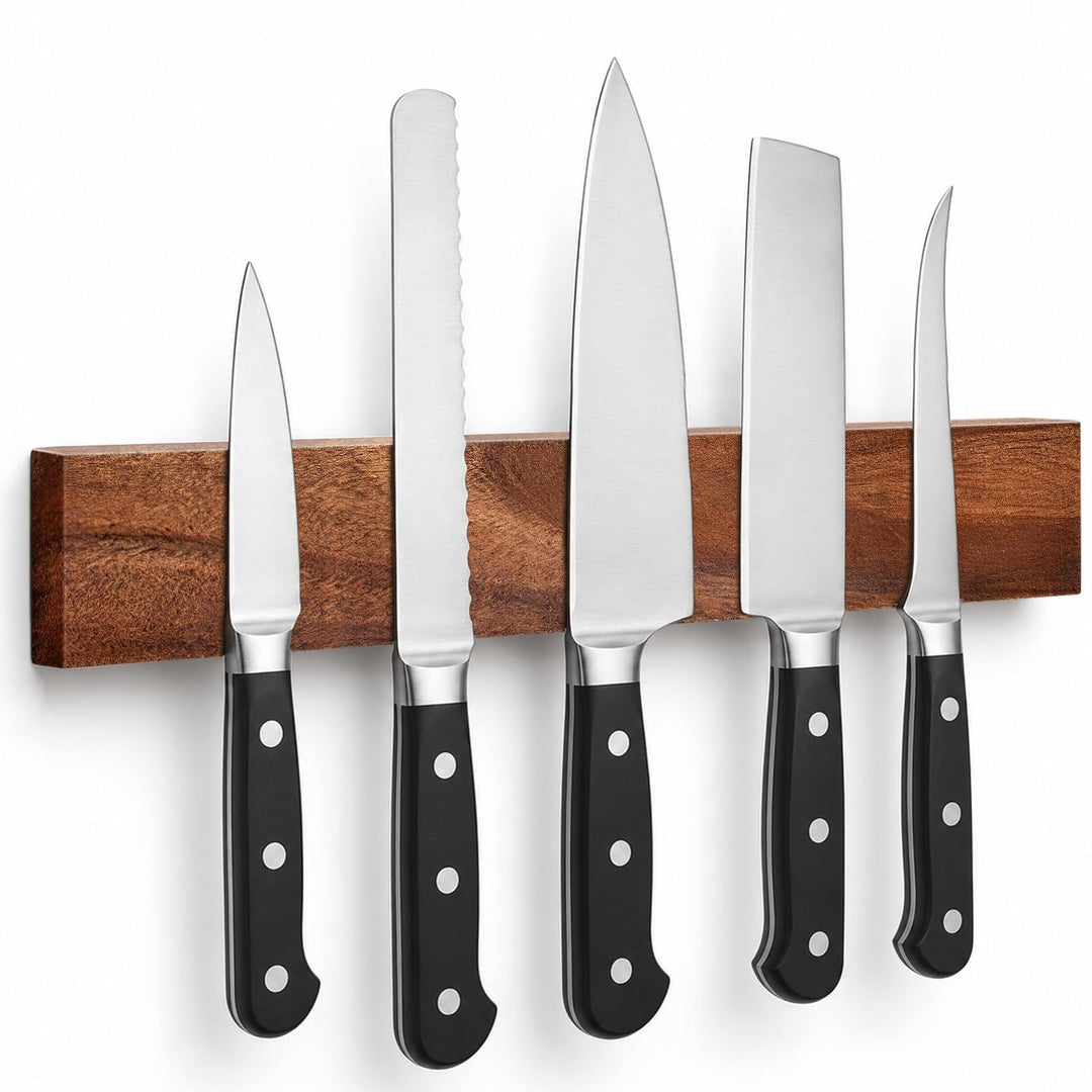 THMINS Magnetleiste Messer, 40cm Magnetischer Messerhalter für die Wand Holzfarbe 40cm 40cm, Holzfar