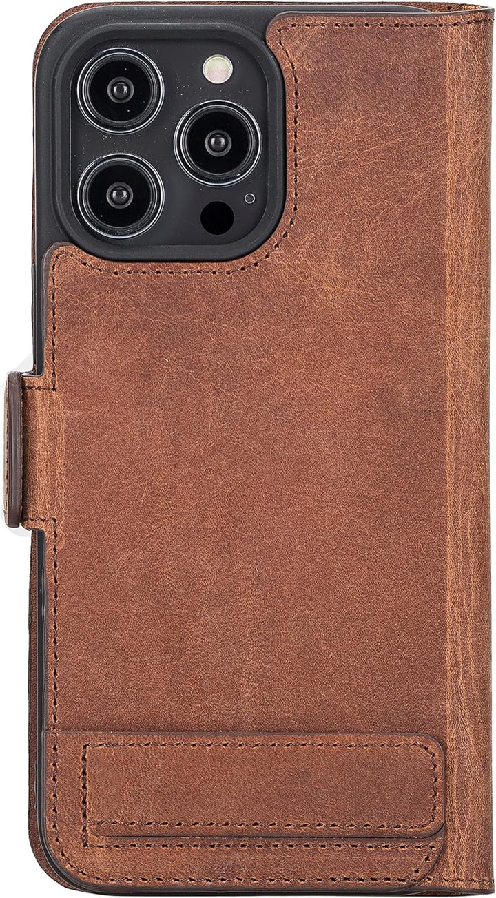 Solo Pelle aufklappbare Lederhülle kompatibel für iPhone 14 Pro Max in 6.7 Zoll inkl. 1 Kartenfach f