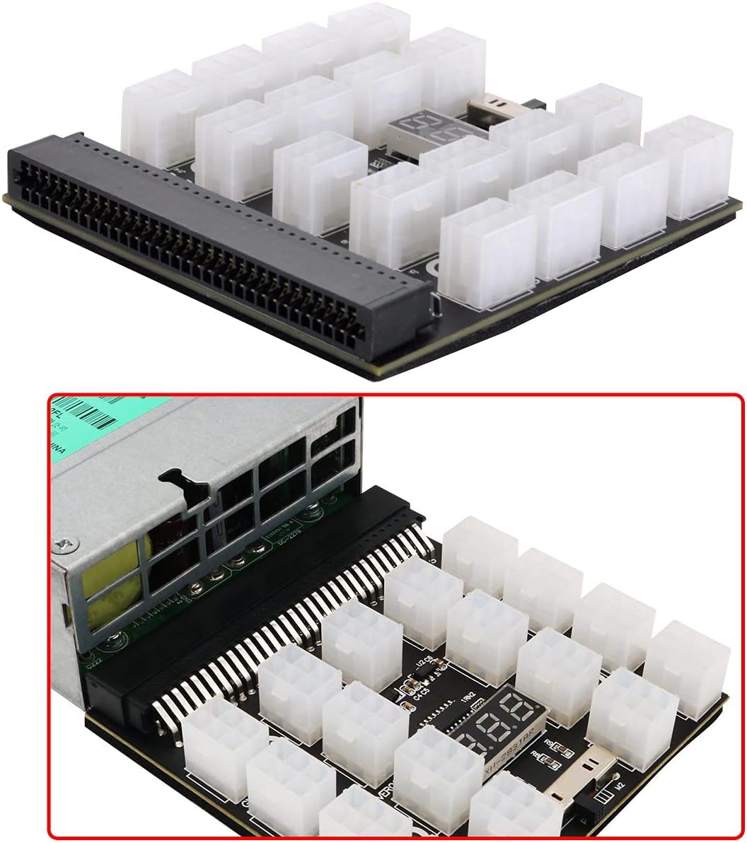xiwai 1200W Server Netzteil Netzteil Breakout Board Adapter mit 17 Ports ATX 6 Pin für DPS-800GB 120