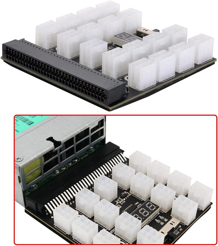 xiwai 1200W Server Netzteil Netzteil Breakout Board Adapter mit 17 Ports ATX 6 Pin für DPS-800GB 120