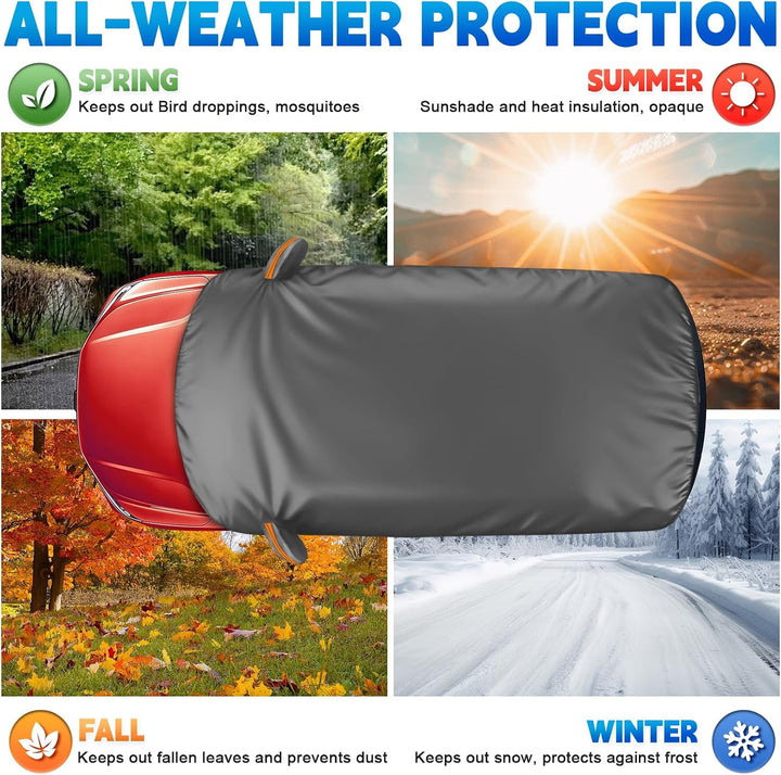 Autoabdeckung Wasserdicht Ersatz für VW Touran 2015-2024, Sonnenfest Hälfte Autoabdeckung, Halbgarag
