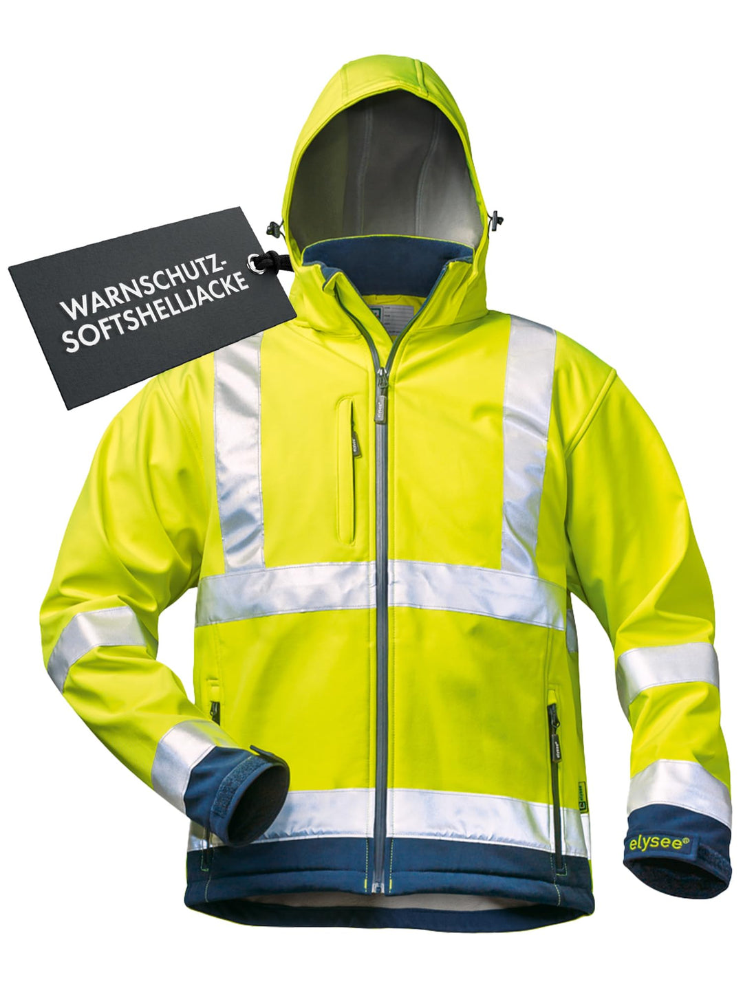 *SAM* WARNSCHUTZ-SOFTSHELLJACKE ELYSEE GELB/MARINE, EN 471/3
