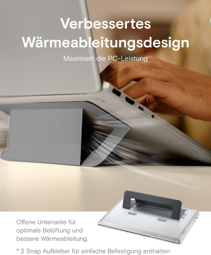 MOFT Invisible Airflow Laptopständer, mit Offenem Design für Wärmeableitung, Einstellbare Doppelwink