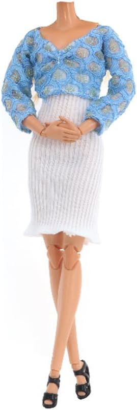 5 Sätze Puppenkleidung, Herbstkleider, Frühlingskleider, Pullover, Hose, Schuhe, Socken, Tasche für