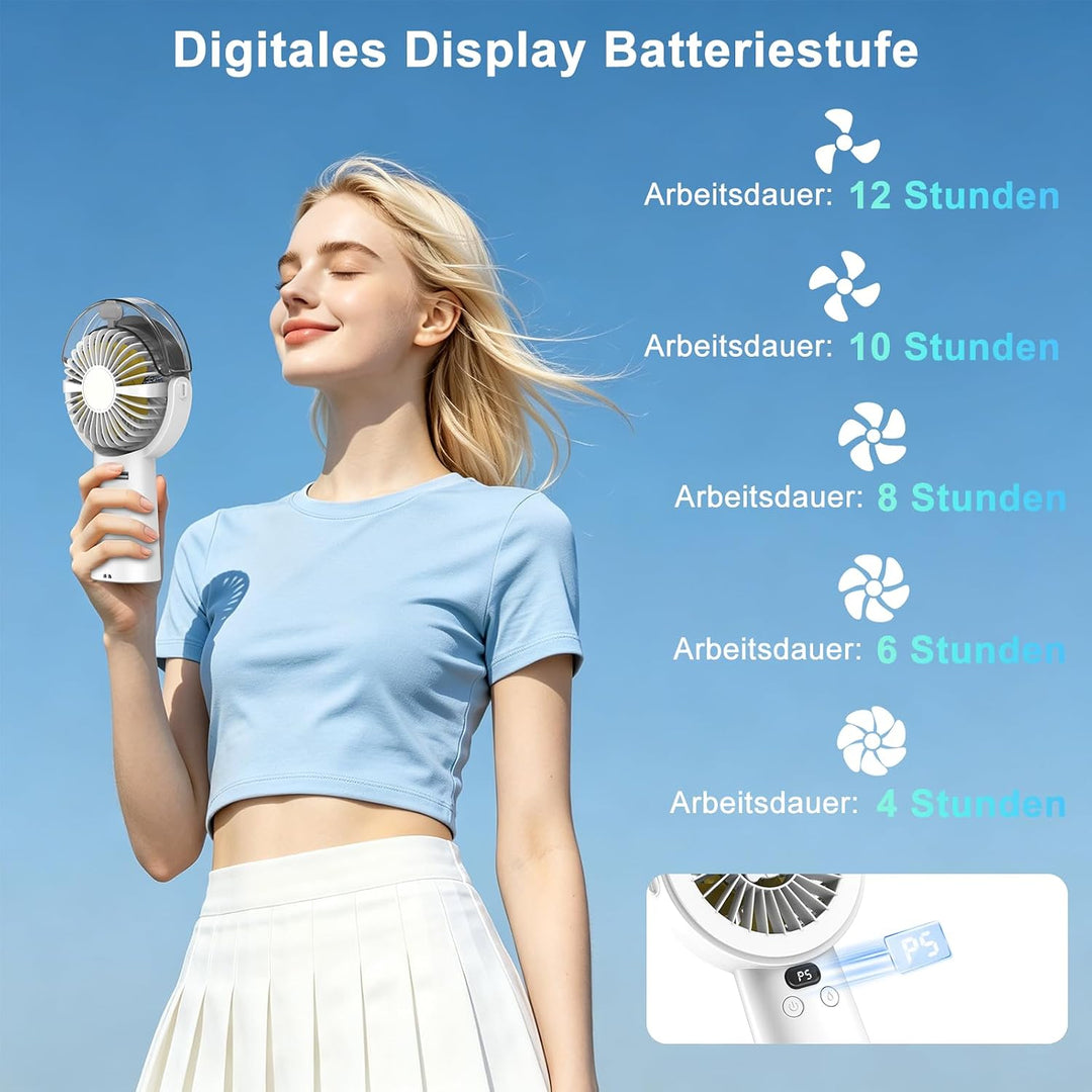 BQSS Handventilator, Tragbarer Mini Ventilator Weiss, Weiss
