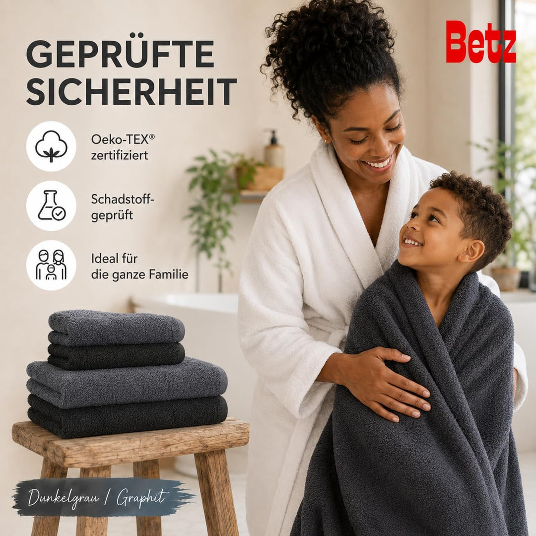 Betz 12 TLG. Handtuch Set Berlin 100% Baumwolle 2 Liegetücher 4 Handtücher 2 Gästetücher 2 Seiflappe
